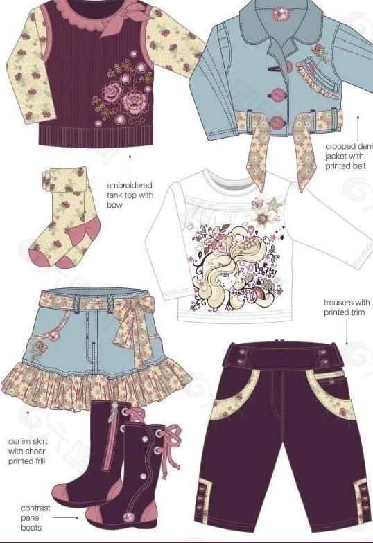 服裝卡通手稿圖案圖片